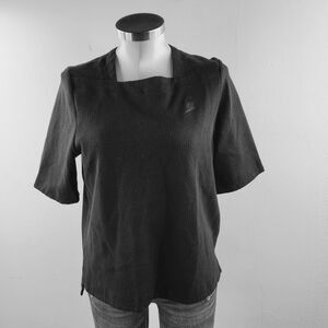 Nike Womens Black Short Sleeve Square Neck Sportive Pullover T Shirt Top Medium